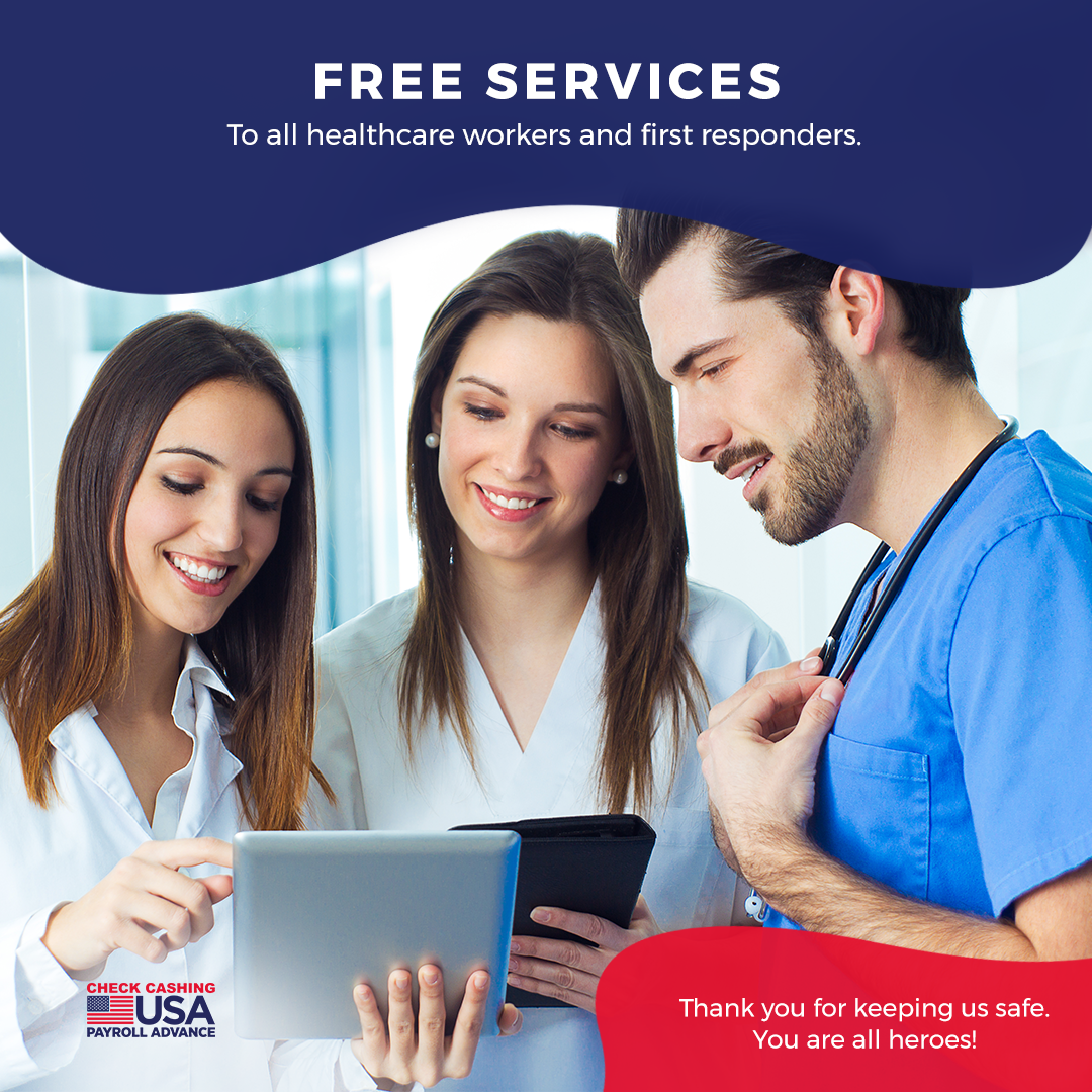Check Cashing USA ofrece servicios gratuitos a socorristas y